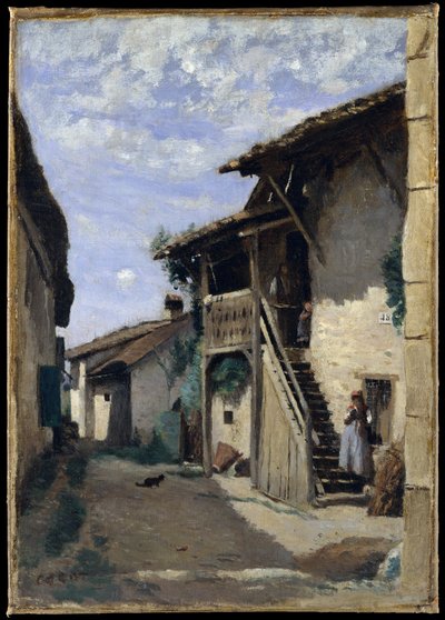Una calle del pueblo, Dardagny de Jean Baptiste Camille Corot
