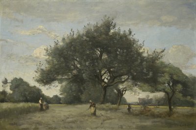 Manzanos en un campo de Jean Baptiste Camille Corot