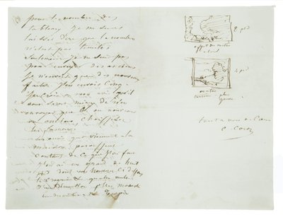 Carta autógrafa al pintor paisajista y político Charles Le Roux, París, 29 de enero de 1855 de Jean Baptiste Camille Corot