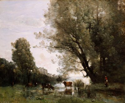 Orillas de un Estanque en Normandía de Jean Baptiste Camille Corot