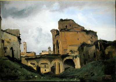 Basílica de Constantino, c.1826-27 de Jean Baptiste Camille Corot