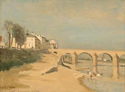 Puente sobre el río Saona en Mâcon, 1834 de Jean Baptiste Camille Corot