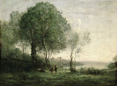 Castel Gandolfo, pastores tiroleses danzantes de Jean Baptiste Camille Corot