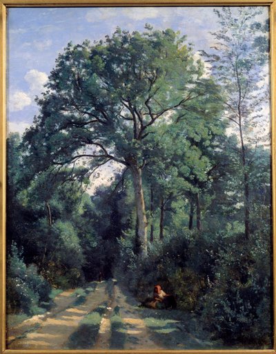 Ciudad de Avray, entrando al bosque con carruaje. Pintura de Camille Corot (1796-1875) 1924 Edimburgo, galería nacional de Jean Baptiste Camille Corot