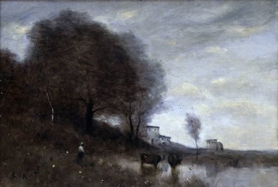 Paisaje campestre (óleo sobre lienzo) de Jean Baptiste Camille Corot
