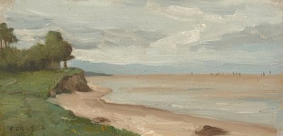 La playa de Étretat. Alrededor de 1872 de Jean Baptiste Camille Corot