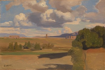 La campiña romana con el Aqua Claudia. Probablemente 1826 de Jean Baptiste Camille Corot