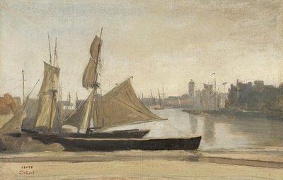 Dunkerque, barcos de pesca amarrados al muelle de Jean Baptiste Camille Corot