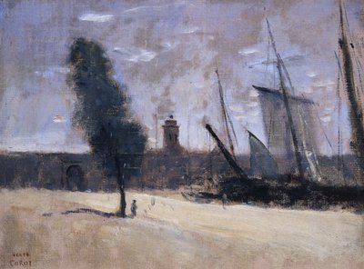 Dunkerque, murallas y entrada al puerto de Jean Baptiste Camille Corot