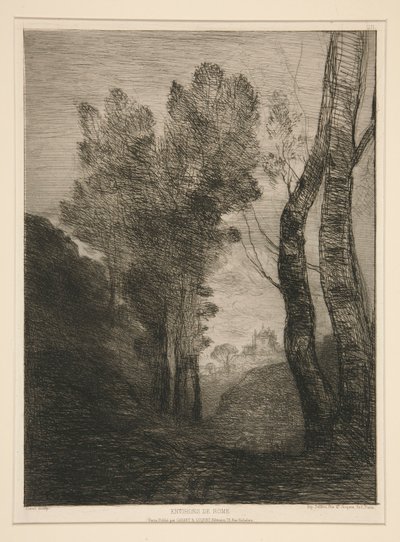 Alrededores de Roma (Cerca de Roma) de Jean Baptiste Camille Corot