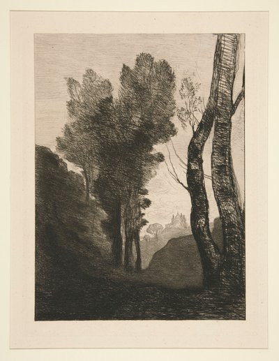 Alrededores de Roma (Cerca de Roma) de Jean Baptiste Camille Corot