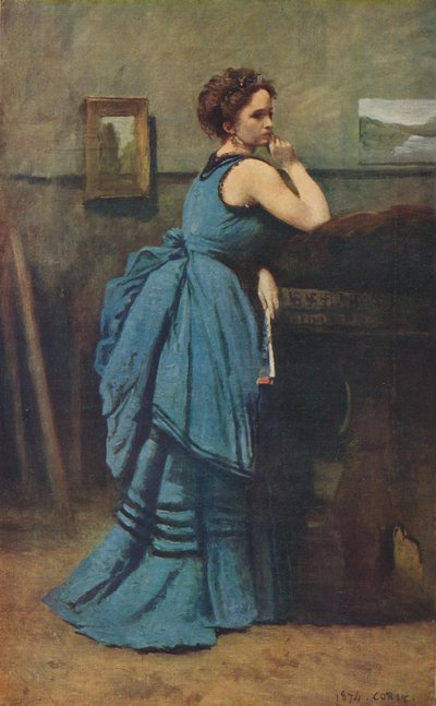 Mujer en azul de Jean Baptiste Camille Corot