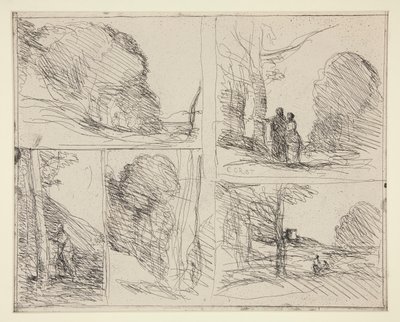 Cinco bocetos: 1. Le Jardin de P?ricl?s (El jardín de Pericles) 2. L de Jean Baptiste Camille Corot