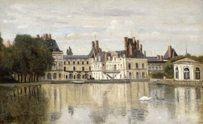 Fontainebleau - Vista del castillo y el lago de Jean Baptiste Camille Corot