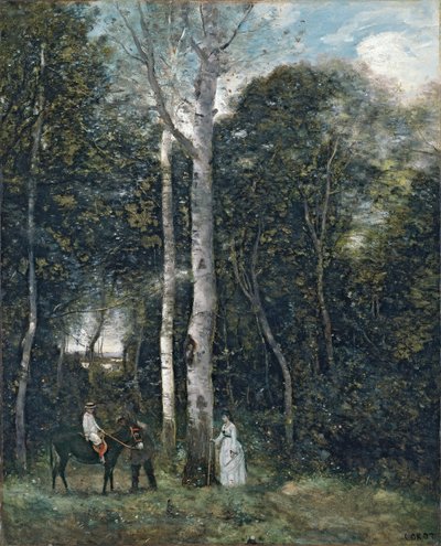 Francés: Le départ pour la promenade des lions, à Port-Marly El Parque de los Leones de Port-Marly de Jean Baptiste Camille Corot