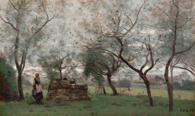 Francés: Le verger, cerca de Mantes de Jean Baptiste Camille Corot