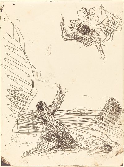 Agar y el Ángel, 1871 de Jean Baptiste Camille Corot
