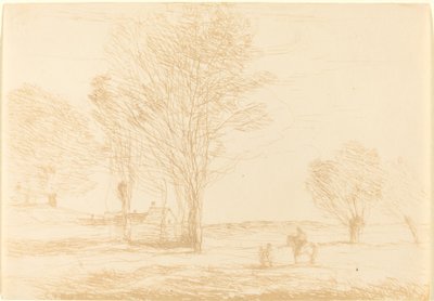 Jinete detenido en el campo Cavalier arrete dans la campagna de Jean Baptiste Camille Corot