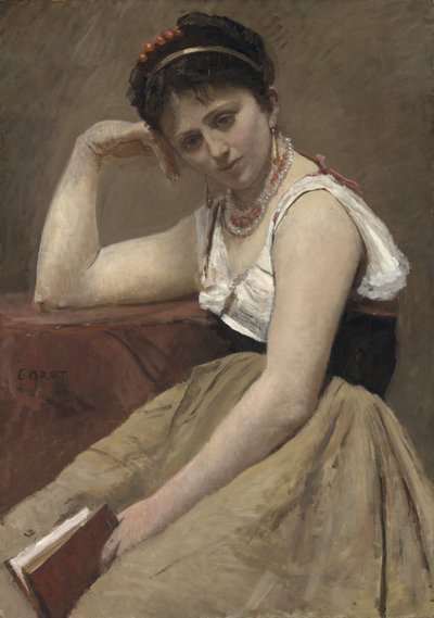 Lectura interrumpida, c.1870 de Jean Baptiste Camille Corot
