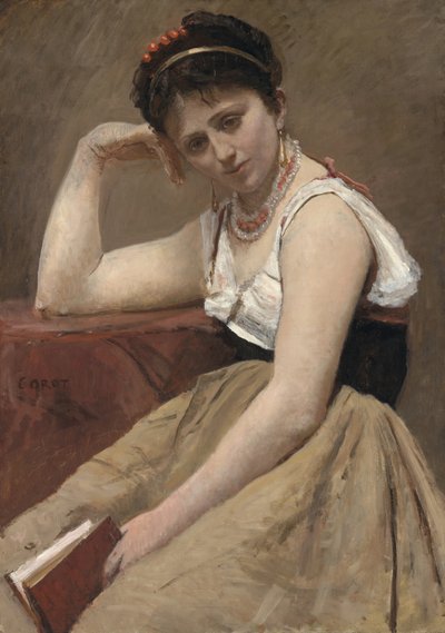 Lectura interrumpida, c. 1870 de Jean Baptiste Camille Corot