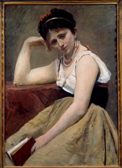 Lectura interrumpida de Jean Baptiste Camille Corot