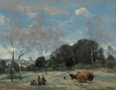 La vuelta de los heno a Marcoussis, 1870-74 de Jean Baptiste Camille Corot