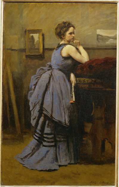 La dame en bleu - La dama de azul ... de Jean Baptiste Camille Corot