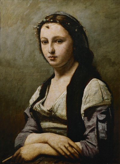 Dama con una perla ... de Jean Baptiste Camille Corot