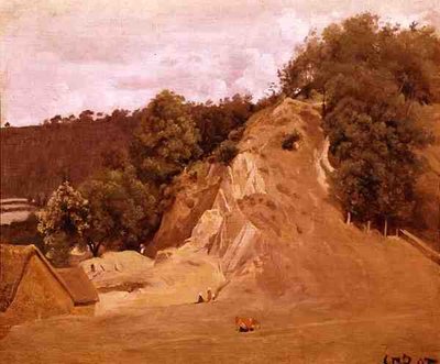 Paisaje con mujeres campesinas y una vaca de Jean Baptiste Camille Corot