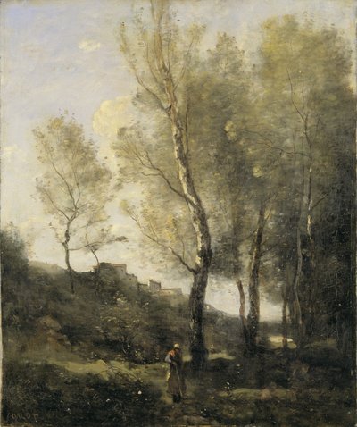 Paisaje con álamos de Jean Baptiste Camille Corot