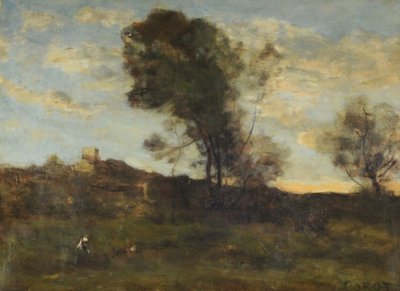 Últimos rayos de sol, c.1870 de Jean Baptiste Camille Corot