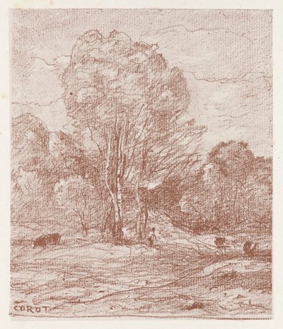 El pasto de la vaca de Jean Baptiste Camille Corot