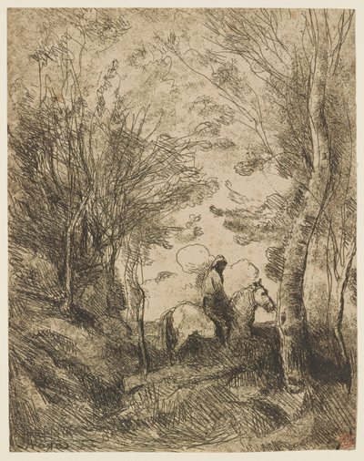 Le grand cavalier sous bois (El gran jinete del bosque) de Jean Baptiste Camille Corot