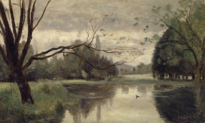 El estanque de los patos de Jean Baptiste Camille Corot