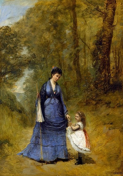 Madame Stumpf y su hija de Jean Baptiste Camille Corot