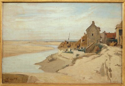 Casas rurales de pescadores en Sainte-Adresse ... de Jean Baptiste Camille Corot