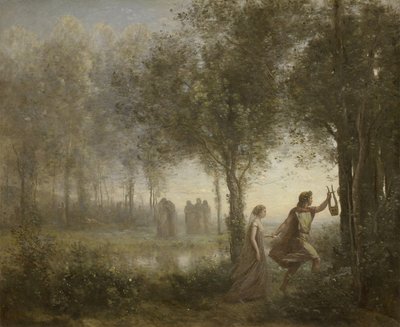 Orfeo Guiando a Eurídice desde el Inframundo de Jean Baptiste Camille Corot