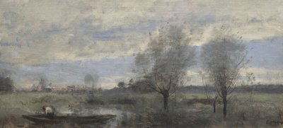 Palluel, Barquero en los Pantanos de Jean Baptiste Camille Corot