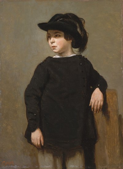Retrato de un niño, c.1835 de Jean Baptiste Camille Corot