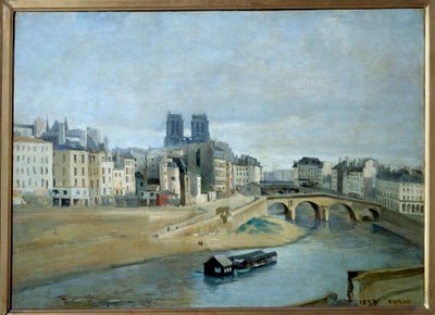 Quai des silvers y el Pont Saint Michel. Vista de París de Jean Baptiste Camille Corot