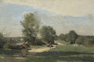 Camino junto al agua de Jean Baptiste Camille Corot