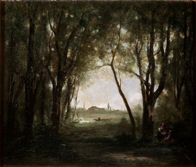 Escena cerca de un lago, 1860-1873 de Jean Baptiste Camille Corot