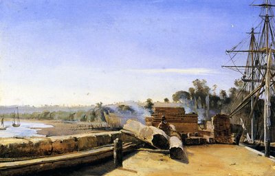 Astillero en Honfleur, c.1823 de Jean Baptiste Camille Corot