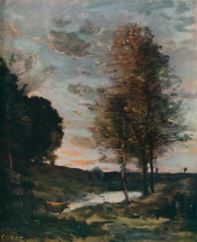 Soleil Couchant, c. 1910 de Jean Baptiste Camille Corot