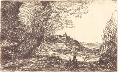 Recuerdo de los alrededores de Mónaco, 1860 de Jean Baptiste Camille Corot