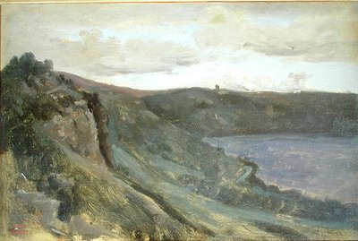 Las Orillas del Tíber, Rodeadas de Colinas, c.1825-27 de Jean Baptiste Camille Corot
