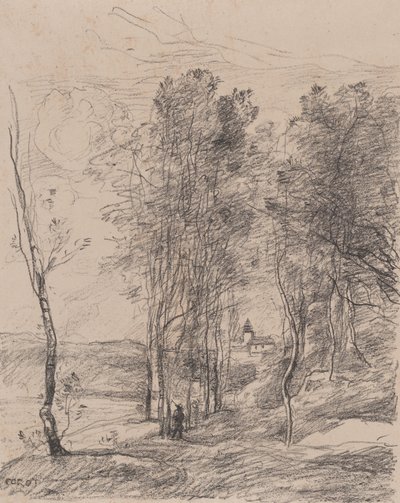 El campanario de St.-Nicolas-les-Arras, 1871-72 de Jean Baptiste Camille Corot