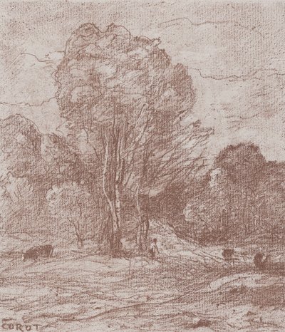 El Lugar de Descanso de las Vacas Le Dormoir des vâches, 1871 de Jean Baptiste Camille Corot