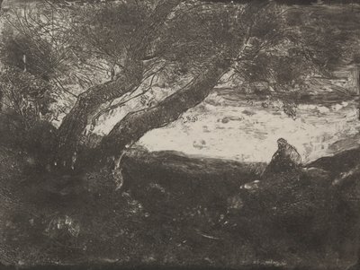 El soñador, impresión original 1854, impreso en 1921 de Jean Baptiste Camille Corot