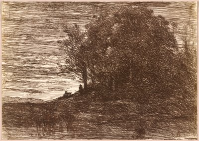 El bosque del ermitaño, o las orillas del lago Trasimeno de Jean Baptiste Camille Corot